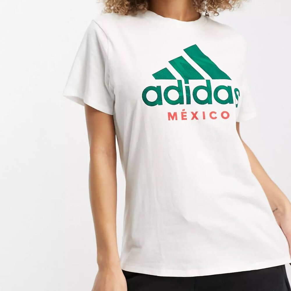 NWT Adidas Mexico T-shirt Womens White Soccer World Cup HF1450
